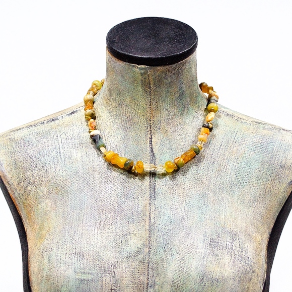 VTG 90's Natural Stone Necklace - Picture 1 of 3